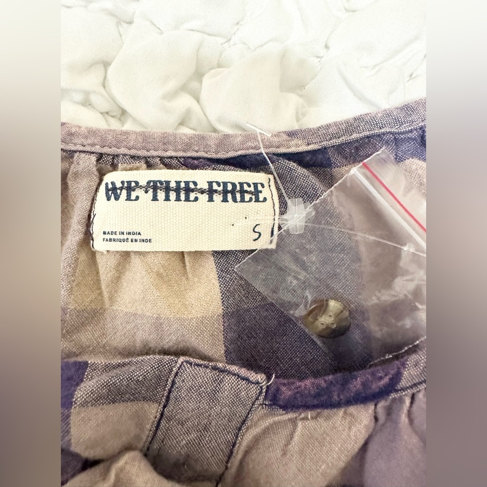 Nwot Free People Big Bow Plaid Pullover - Picture 5 of 6